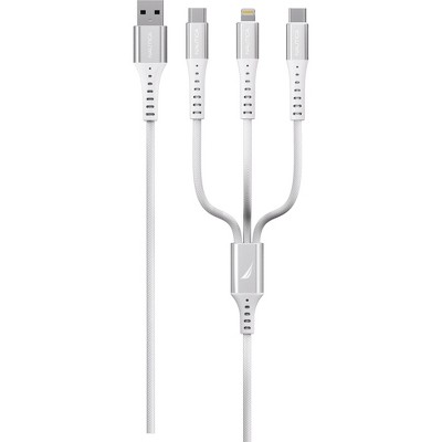 Nautica 3 In 1 Charging Cable  Premium Braided Design, Fast Charging & Data Transfer CB640 (12W)