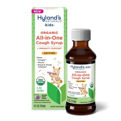 Hyland's Kids Organic All-in-One Cough Syrup Daytime Grape 4 Oz