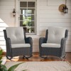 POCASSY Outdoor Rocking Chairs Set of 2, Wicker Patio Furniture Rocking Patio Chairs with Cushion for Porch - 3 of 4