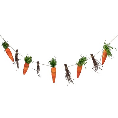 Northlight 3.25' Orange Carrot and Twig Artificial Hanging Springtime Easter Party Garland