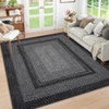 Living Room Rugs Modern Washable Area Rug Braided Print Non-Slip Low Pile Carpet Indoor Soft Foldable Thin Rug - 2 of 4
