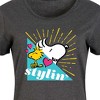 Women's Peanuts Snoopy Woodstock Stylin Graphic T-shirt Dress - Heather Charcoal - X-Large - 2 of 4