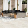 vidaXL 12 Piece Patio Sofa Set with Cushions Gray and Dark Gray Poly Rattan - With Table - 2 of 4