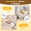 Twin Velvet Daybed with Pull-out Trundle, L-shaped Corner Sofa Bed Frame with Metal Slats Support for Bedroom/Guest Room, No Box Spring Needed - 4 of 4
