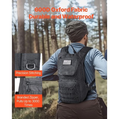 VEVOR Hydration Backpack, Water Backpack with 3L TPU Water Bladder, Tactical Molle Hiking Hydration Pack with Storage for Men Women, Black — фото 5