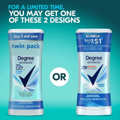 Degree Advanced Montionsense Shower Clean 72-Hour Antiperspirant &#38; Deodorant - 2.6oz/2pk_1