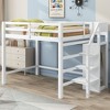 PAGED Full Size Loft Bed Modern Pine Bed Frame with Wardrobe, Stairs for Bedroom and Guardrail for Bedroom, Adequate Bottom Space - 2 of 4
