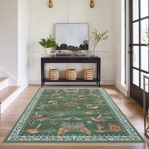Floral Washable Rug - 1 of 4