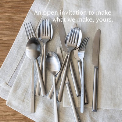 over&back 20pc Modern Flatware Set Brushed Stainless: 18/8 Stainless Steel, Service for 4, Dishwasher-Safe, BPA-Free