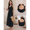 INSPIRE CHIC Women's Boho Spaghetti Strap Square Neck Flowy Smocked A-Line Maxi Dresses - 2 of 4