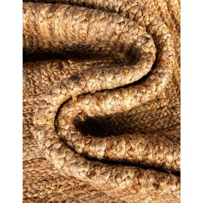 Handmade Blue and Brown Braided Jute 5' x 8' Area Rug