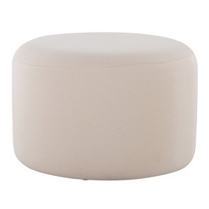 Large Round Pouf in Knitted Beige Fabric by LumiSource - 1 of 1