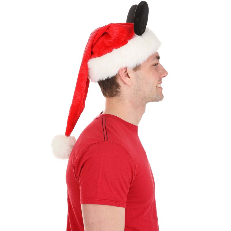 HalloweenCostumes.com One Size Fits Most   Disney Mickey Mouse Santa Cap | Disney Hats, Black/Red/White, 3 of 7