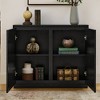 MOEPISY Mid Century Modern V-shape Storage Cabinet Black - 4 of 4