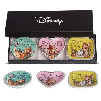 Disney Bambi Mini Ceramic Trinket Tray Jewelry Ring Holder Gift Dish Set - 3 Piece Set