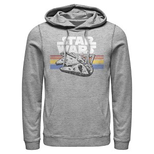 Mens Star Wars Millennium Falcon 77' Vintage Stripes Lightweight Hoodie - 1 of 4