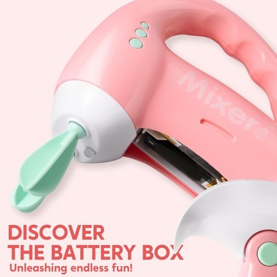 Pink Pretend Play Kitchen Set with Coffee Maker, Mixer, Toaster