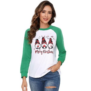 Clearlove Merry Christmas Sweatshirts For Women Gnomes Funny Sweatshirt Cute Long Sleeve Xmas Holiday Tree Graphic Pullover Top - 1 of 4
