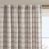 1 PCS 50x108in Plaid Rod Pocket and Back Tab Curtain Panel with Fleece Lining Brown - 2 of 4