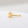 Jewelry Avalanche 20G 14K Yellow Gold CZ Accented Flower Nose Bone Nose Ring Stud - 4 of 4