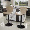 Dexmalle Set of 2 Faux Leather Swivel Barstools with Adjustable High,Khaki - 4 of 4