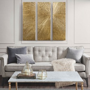 MAYEERTY Hand Painted Triptych 3-piece Dimensional Resin Wall Art Set - 1 of 4