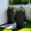 NAYSAYE Planters 2PCS Tall Indoor and Outdoor Planter Pot Large Flower Cone Striped Plastic Flower Pot for Home Garden Patio, Black, 13"*13"*23.6" - 2 of 4