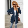 Women's Ribbed Knit Cardigan - Long Sleeve Open Front Pocket Sweater for Casual & Loungewear - 2 of 4