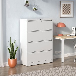 NicBex Modern File Cabinet with Lock, Lateral  Metal Filing Cabinets with Drawers and Anti-Tilt Design,Office Cabinet for Home, Office,Black/White - 1 of 4