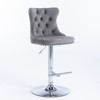 PAGED Bar Stools Set of 2 Height Adjustable Swivel Velvet Counter Stools with Button Tufted Back and Black Base for Bar, Kitchen - 4 of 4