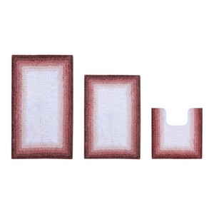 Torrent Collection 3 Piece 100% Soft Cotton Tufted Weave Bath Rug Set, Ombre Pattern, Super Soft & Absorbent, Machine Washable Bathroom Mats - 1 of 4