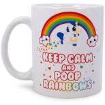 Seven20 Glitter Galaxy Keep Calm and Poop Rainbows 11 Ounce Ceramic Mug