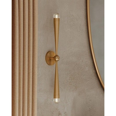 Keanu Patina Brass 34" Modern Wall Sconce