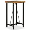 vidaXL Bar Table – Solid Reclaimed Wood, Industrial Edition, Sturdy Steel Legs, Handcrafted, Easy-Assembly – 23.6"x23.6"x42.1", Brown - 2 of 4
