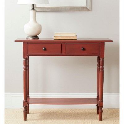 Rosemary Red Pine Wood 2-Drawer Console Table