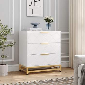 Whizmax Dresser for Bedroom with 3 Drawer, Modern Dressers Chest of Drawers, with Wide Drawers and Metal Handles for Living Room Hallway, Entryway
