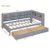 Twin Size Daybed with USB Charging Ports and Storage Shelf, Space-Saving Wooden Bed Frame for Kids, Teens or Guest Room-Maison Boucle - 3 of 4