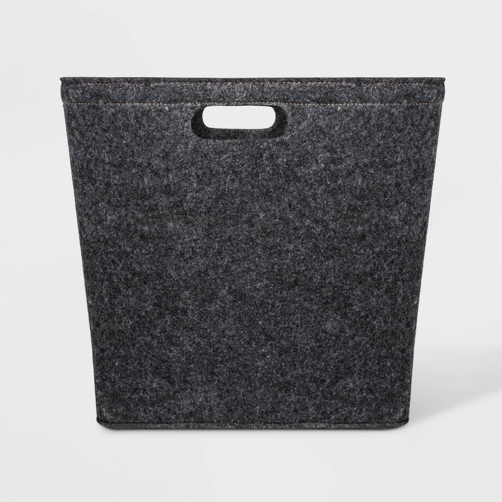 Felt Large Rectangle Basket With Stitching Dark Gray - Project 62