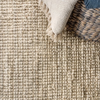 Ivory Braided Handmade Jute 4' x 6' Reversible Area Rug