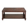 45" Bridgton Wood Coffee Table Cherry - Alaterre Furniture: Mid-Century Modern, Lower Shelf - 3 of 4