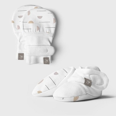 Goumi Baby Organic Cotton Geo Dash Mittens and Boots - 0-3M