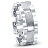 Pompeii3 14k White Gold Solid Brushed Mens Heavy Weight Wedding Band - 3 of 4