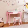 Kids Vanity Table and Stool Set with 360° Rotating Mirror and Whiteboard - 4 of 4