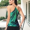 Anna-Kaci Women's Razer Back Sequin Spaghetti Strap Camisole Tank Top Blouse - 2 of 4