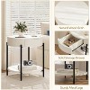 Homhougo Round End Table Farmhouse Side Table with Drawer Wood Circle End Tables Small Bedside Table Metal Frame Nightstand, Easy Assembly, White - 4 of 4