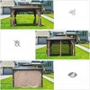 VisioGear Canopies and Gazebos, Gazebo with Double Roof Canopy, Gazebo Pavilion for Patio and Backyard, Brown, 117.6"*117.6"*114" - 4 of 4