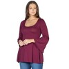 Womens Long Bell Sleeve Flared Tunic Top - 24seven Comfort Apparel™ - 2 of 4