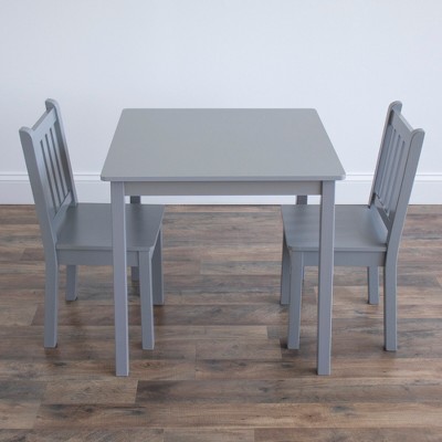 Gray Engineered Wood Kids Table and 2 Chairs Set