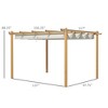 10' x 13' Retractable Pergola Canopy, Aluminum Pergola Sun Shade Shelter for Garden, Patio, Deck - 3 of 4