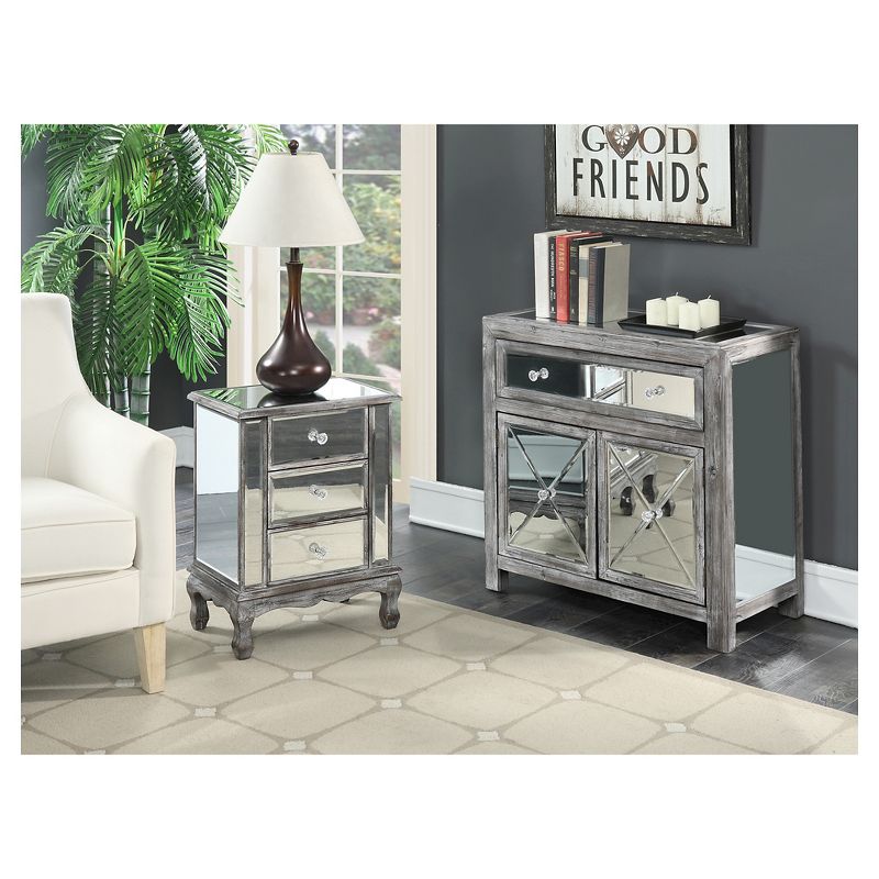 Gold Coast Vineyard Mirrored 3 Drawer End Table - Breighton Home, 5 of 7